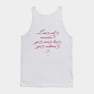 Love Remembers-dark Tank Top